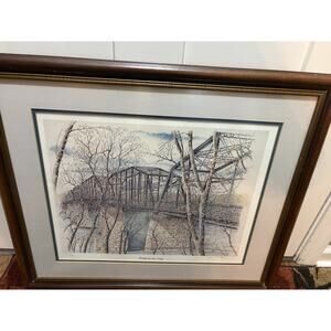 Bridging the Past By Lisa S. Brown Railroad Bridge Art Print Signed & # 841/1200